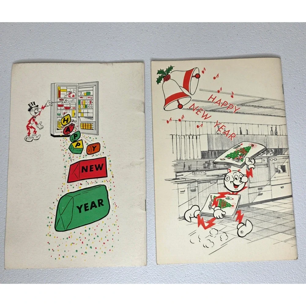 Vintage 50s Duke Power Reddy Kilowatt Cookbook Lot 2 Christmas Holiday Fare